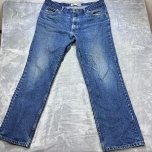 Lee Jeans Mens 40x32 Regular Fit Straight Leg Classic Denim 5 Pocket Zip Fly